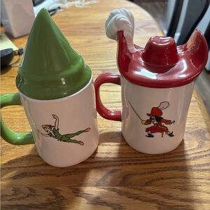 Rae Dunn Disney mugs with toppers